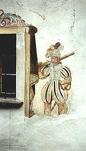 Fresco eines Soldaten in Aquila